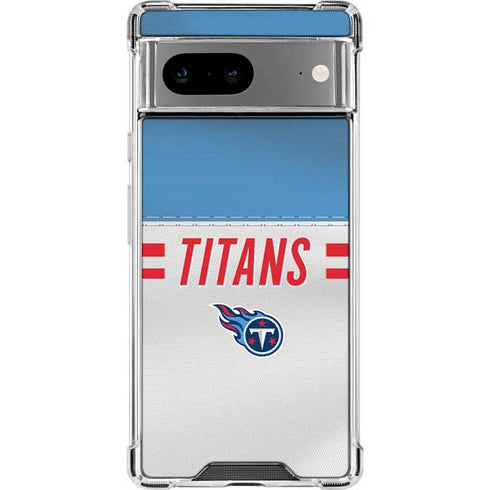 NFL Tennessee Titans White Striped Google Pixel 8 Clear Case